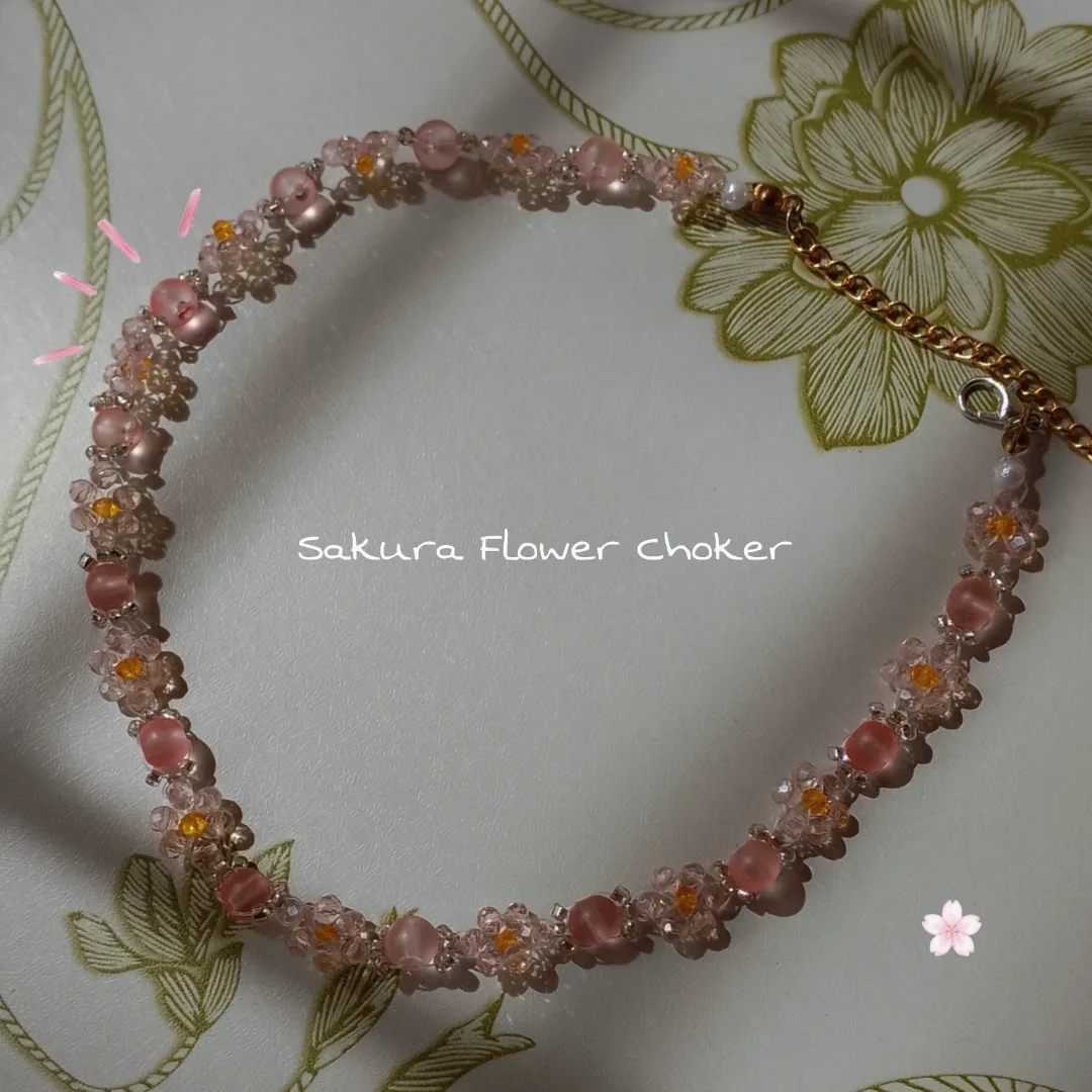 Crystal Sakura Flower Choker Necklace 🩷 - Image 2